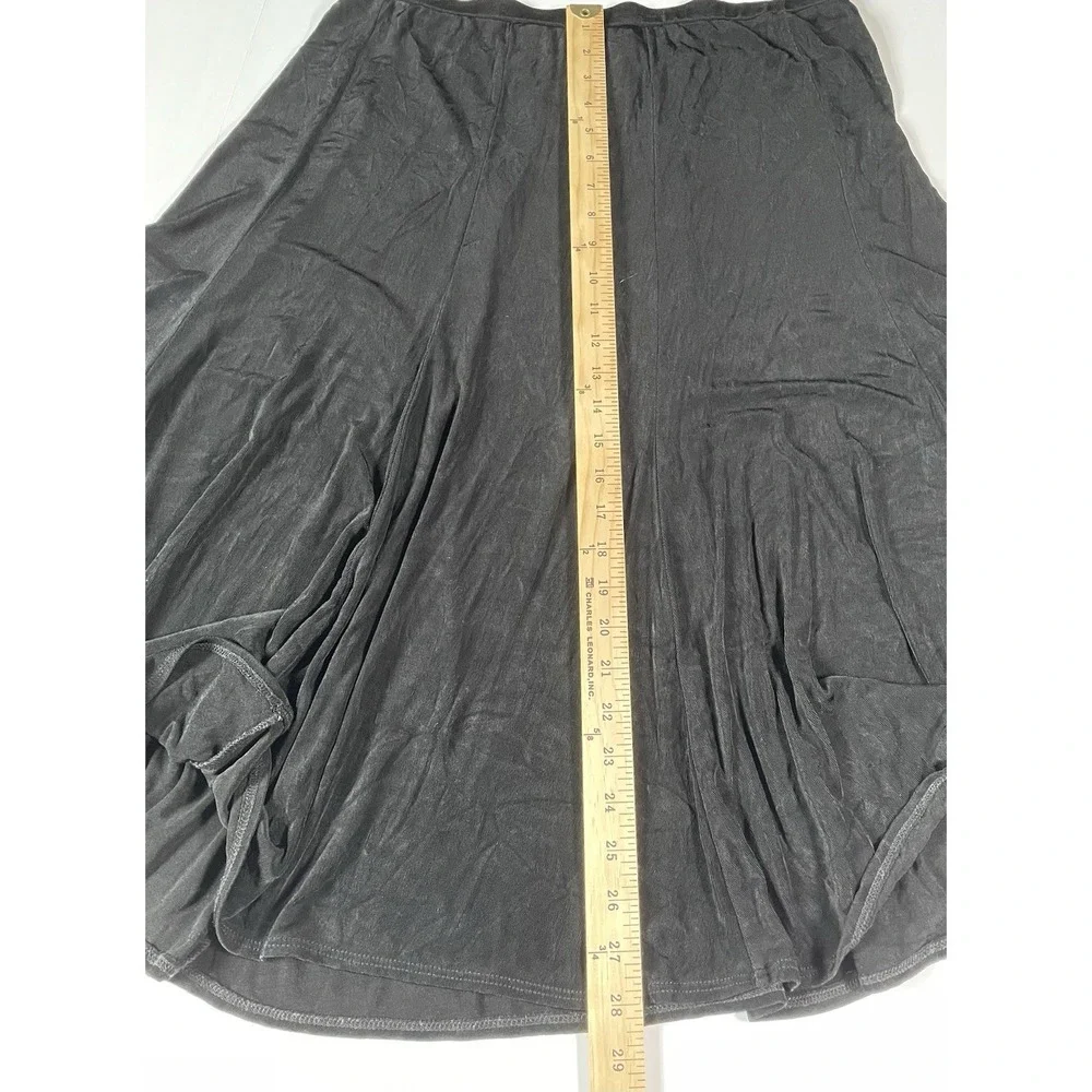 Vintage Chicos Travelers Black Maxi Fit Flare Skirt Sheer Elastic Waist SZ 3